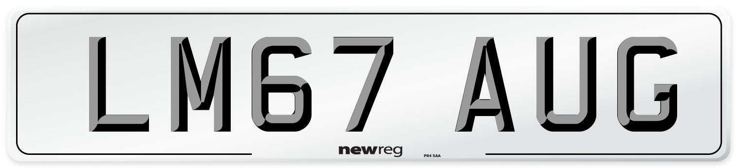 LM67 AUG Number Plate from New Reg
